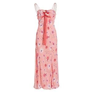Loveshackfancy Floral Coral Blaze Ridley Slip Dress Size 0